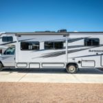 Cabover Style FS31 Slideout RV – 7 Berth Side View @