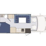 Apollo Pioneer Motorhome – 4 Berth – day layout