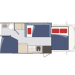 Apollo Pioneer Motorhome – 4 Berth – night layout