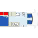 Apollo US Tourer Motorhome – 3 Berth – nighttime layout