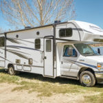 RB Class C 29-31 Motorhome – 7 Berth_Exterior_front_view_awning_closed