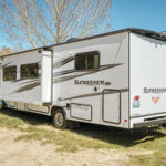 RB Class C 29-31 Motorhome – 7 Berth_Exterior_horizontal_side_slideout_open