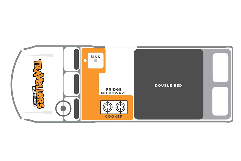 Travellers Autobarn Kuga Campervan-night-layout-1